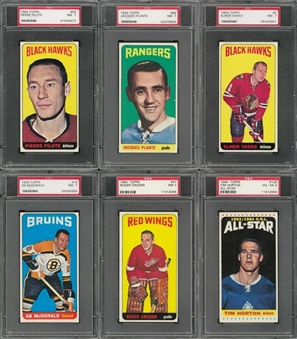 1964/65 Topps Hockey PSA-Graded Collection (8 Different) Including Hall of Famers